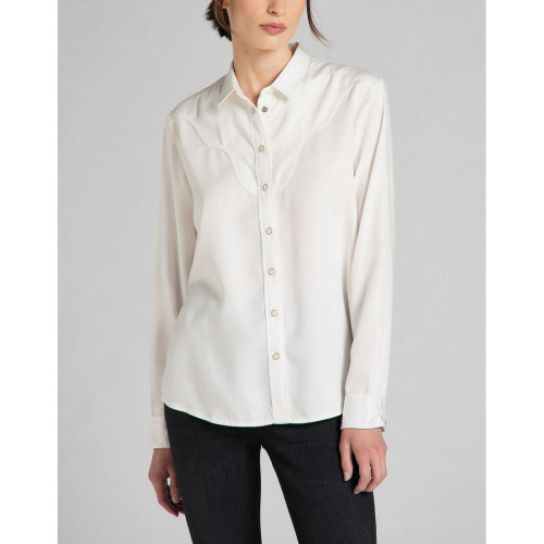 Lee - Chemise Femme Western Shirt - Promo vetements femme blanc