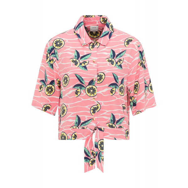 Chemise rose Knotted Resort Shirt en viscose Lee Mode femme