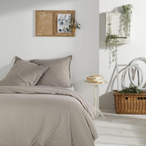 3S. x Home - Housse de couette Chambray Dune Berenice - Charme - Housses de couette en percale de coton
