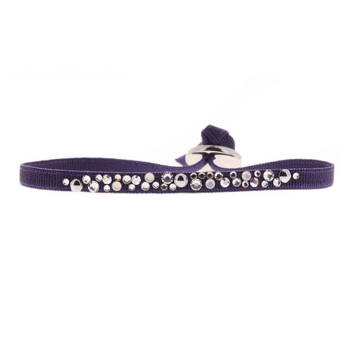 Les Interchangeables - Bracelet Les Interchangeables A41180 - Bracelet Tissu Acier Violet - Promo Mode femme