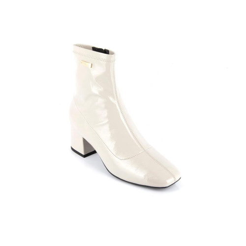 Les Tropéziennes - Boots femme blanc vernis DANIELA - Les chaussures femme