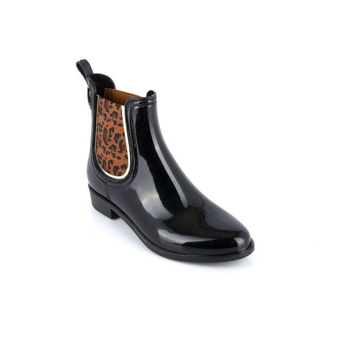 Les Tropéziennes - Boots femme noir/leopard RAINBOO - Les chaussures femme