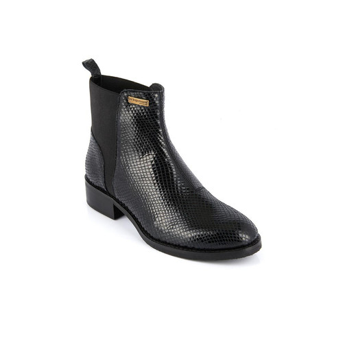 Les Tropéziennes - Boots femme noir/serpent WINNY - Les chaussures femme