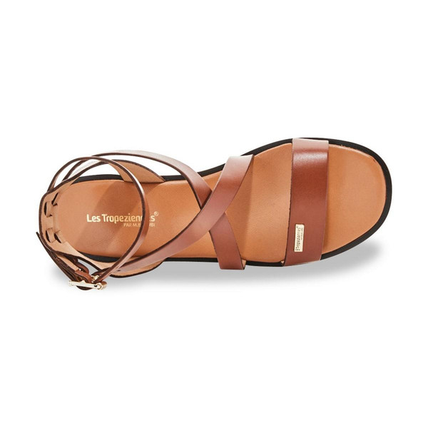 Sandales à talon femme HOCEAN marron en cuir Les Tropéziennes par M.Belarbi