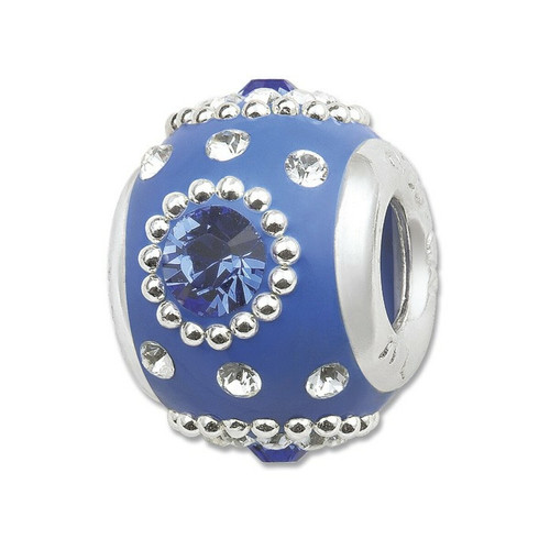 Perle argent et émail bleu incrustée de zircons et perles  AM61264 Bleu Amore & Baci Mode femme
