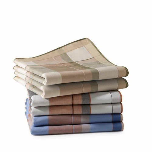 Becquet - Lot de 8 mouchoirs EDOUARD en coton multicolore  - Linge de maison