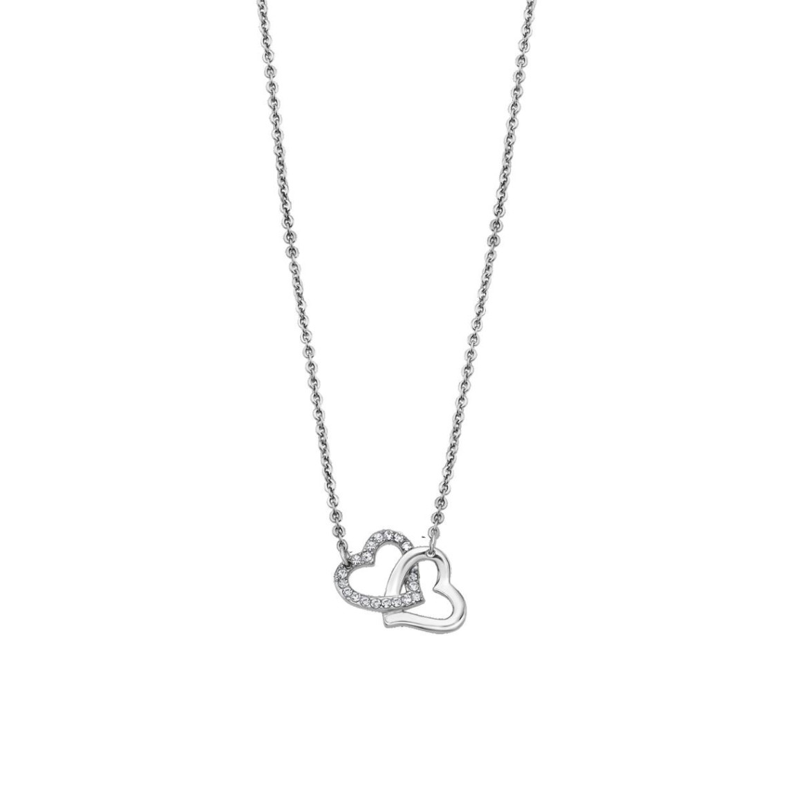 collier et pendentif lotus style bijoux woman's heart ls1912-1-1 - collier et pendentif woman's heart acier femme