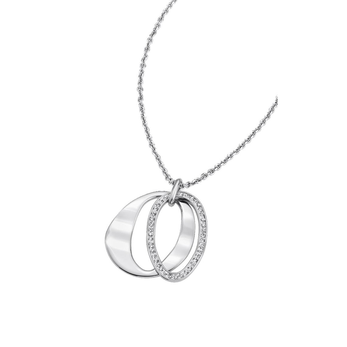 collier et pendentif rainbow ls1672-1-1 - collier et pendentif acier cristaux femme