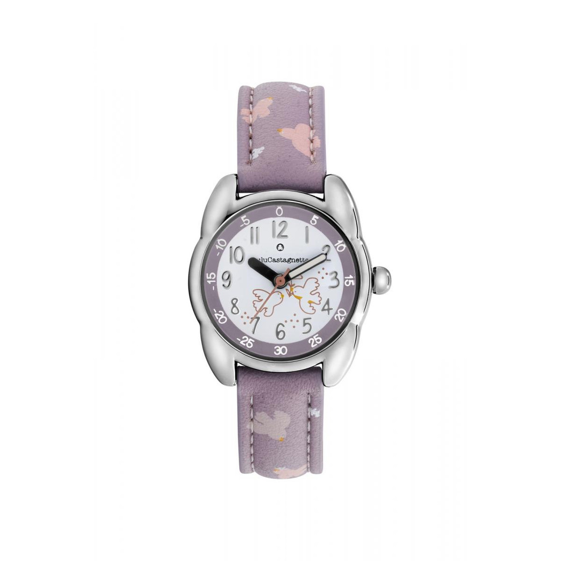 montre pour fille avec bracelet en cuir violet