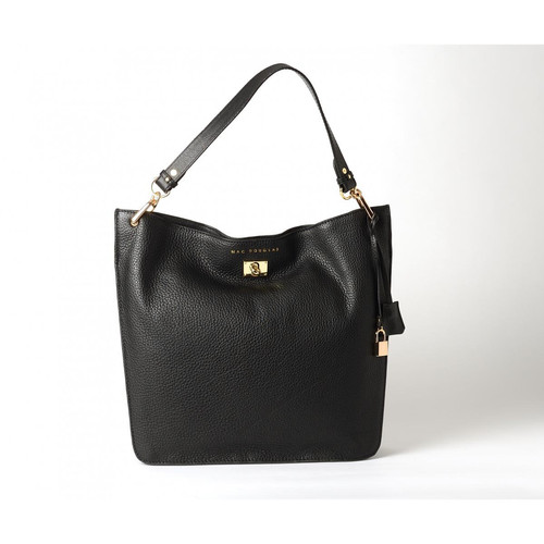 Mac Douglas - Grand sac porté épaule cuir de vachette grainé pour femme noir  - Sac, ceinture, porte-feuille femme
