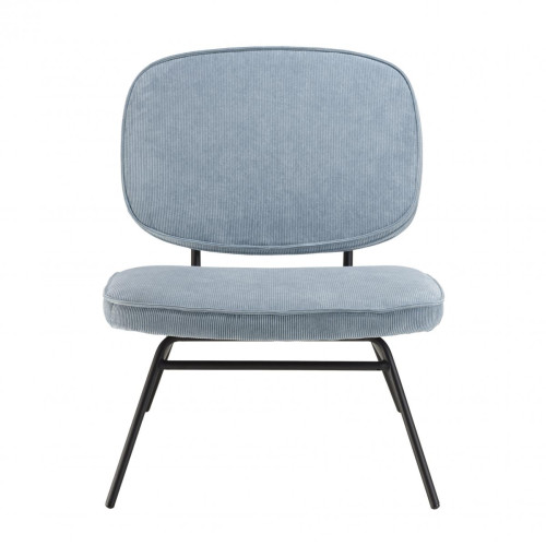 Macabane - Chaise en velours côtelé bleu clair - Macabane meubles & déco