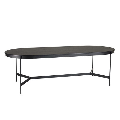 Macabane - Table à manger ovale Noir piètement métal  - La Salle A Manger Design