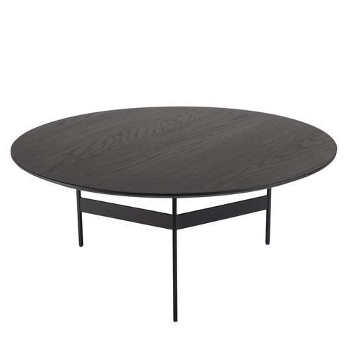 Macabane - Table basse ronde Noir 78x78cm piètement métal - Table Basse Design