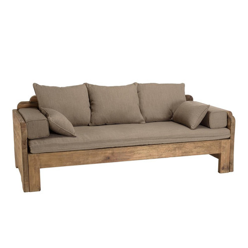 Canapé-lit bois Pin recyclé avec coussins  Canapé modulable