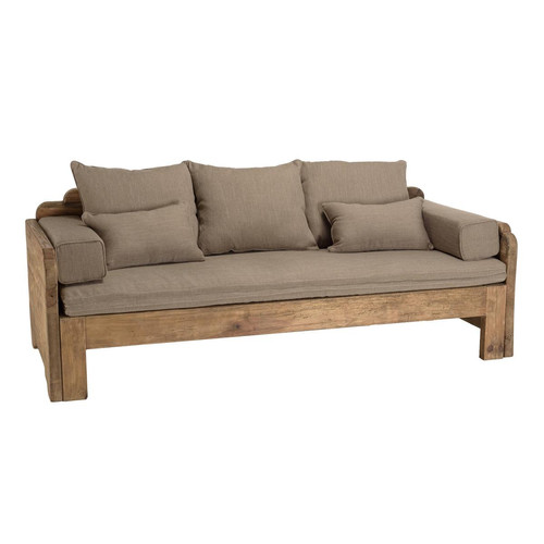 Canapé-lit bois Pin recyclé avec coussins  Canapé modulable