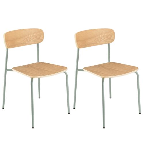 Macabane - Chaises « écolier » Vert d’eau  - Chaise Et Tabouret Et Banc Design