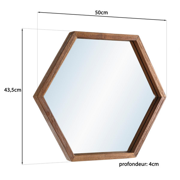 Miroir SIXTINE "L" forme hexagone MACABANE