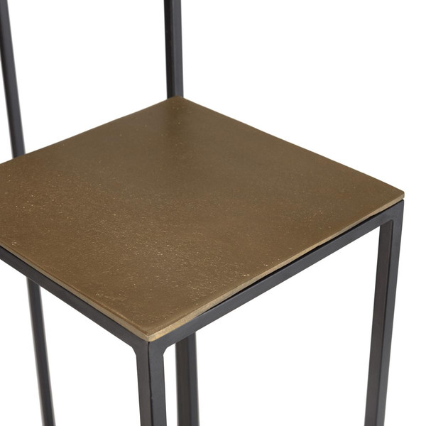 Set de 2 tables gigognes carrées alu noir pieds métal JOHAN Table basse