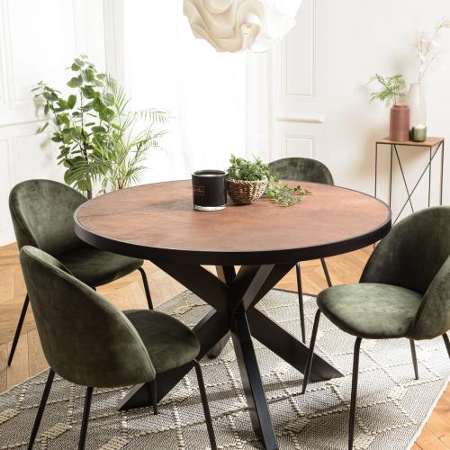 Macabane - Table à manger couleur rouille effet pierre BASILE  - Nouveautés Meuble Et Déco Design