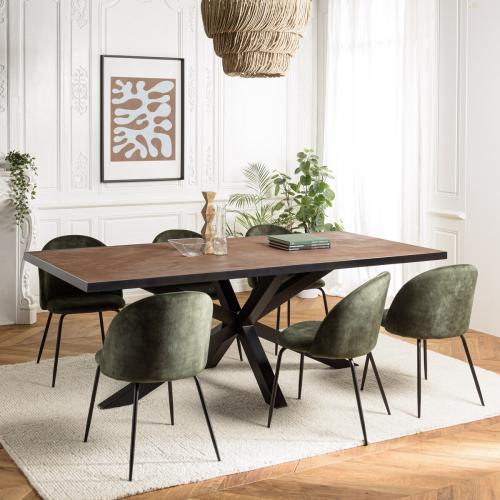 Macabane - Table à manger couleur rouille effet pierre BASILE  - Macabane meubles & déco