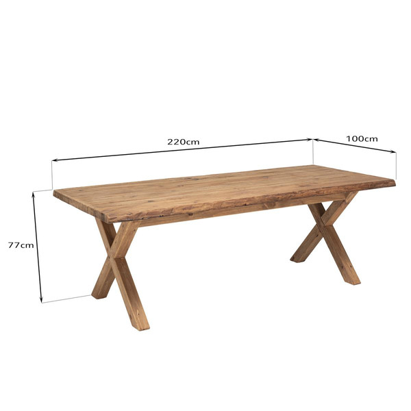 Table à manger rectangulaire bois Pin recyclé  MACABANE