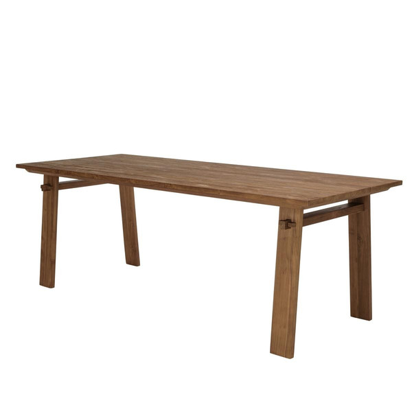 Table à manger rectangulaire 220x90cm en bois de teck recyclé  Table salle à manger