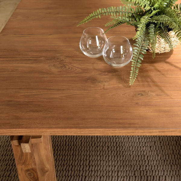 Table à manger rectangulaire 220x90cm en bois de teck recyclé  Table salle à manger