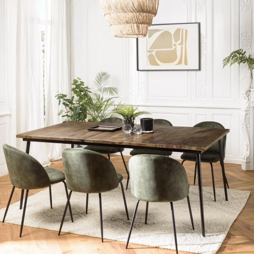 Macabane - Table à manger rectangulaire en bois mahogany KIARA  - Nouveautés Meuble Et Déco Design