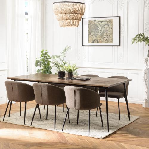 Macabane - Table à manger rectangulaire en formes géométriques KIARA  - Table Salle A Manger Design
