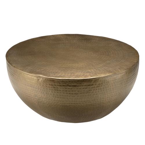 Macabane - Table basse coque ronde Doré antique  - Meuble Et Déco Design