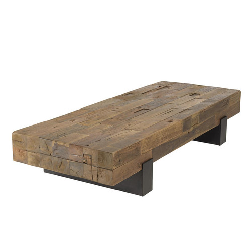Table basse poutres bois massif  MATHIS Table basse
