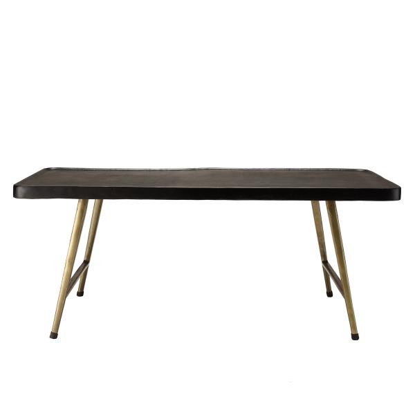 Table basse rectangulaire en Aluminium plateau Noir et pieds Dorés JOHAN MACABANE