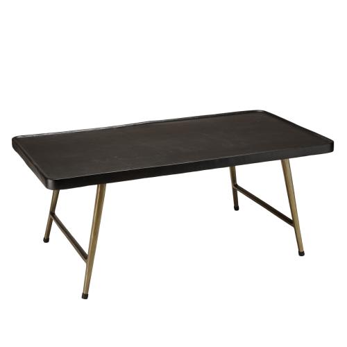 Macabane - Table basse rectangulaire Noire et Dorée - Nouveautés Meuble Et Déco Design