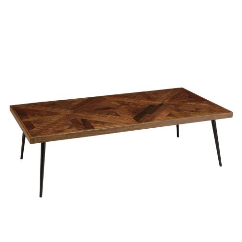 Table basse rectangulaire en bois pieds métal KIARA  Marron MACABANE Meuble & Déco