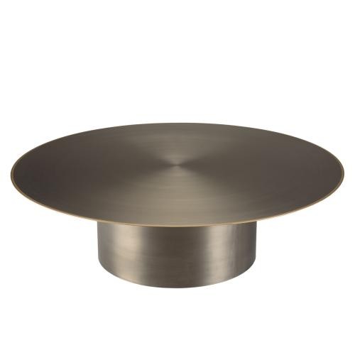 Macabane - Table basse ronde Noire et bordure Dorée  - Table Basse Design