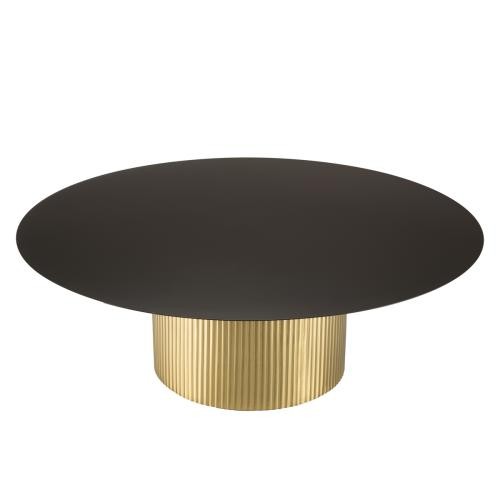 Macabane - Table basse ronde Noire et Dorée - Nouveautés Meuble Et Déco Design