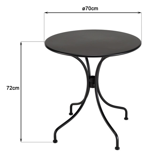 Table de jardin ronde 2 personnes 70x70cm VIANNEY Table de jardin