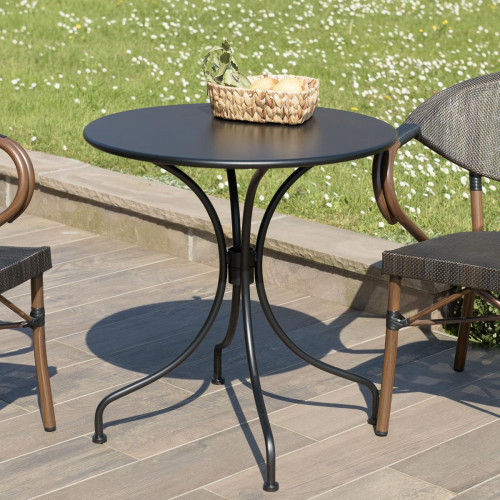 Macabane - Table de jardin ronde 2 personnes 70x70cm VIANNEY - Macabane meubles & déco