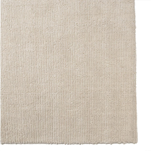 Tapis rectangulaire 160x230cm en laine bouclée couleur ivoire SACHA MACABANE