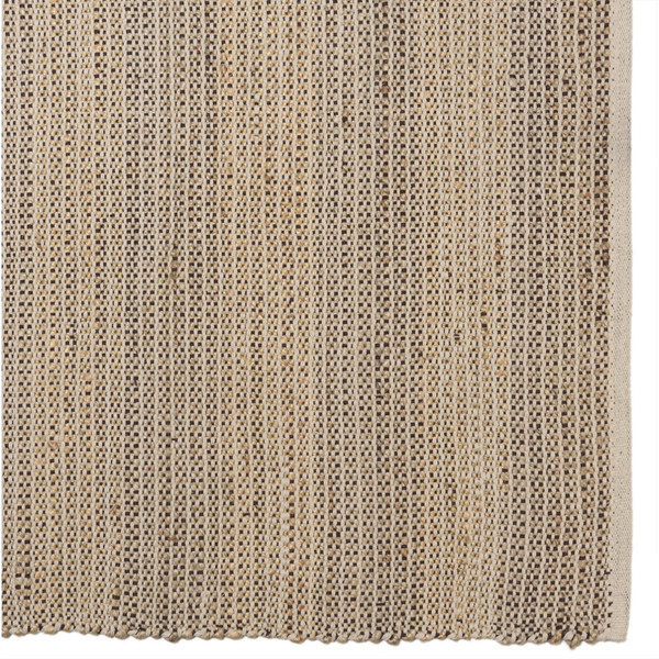 Tapis rectangulaire en jute et coton couleur sable/ivoire/noir QUENTIN Macabane