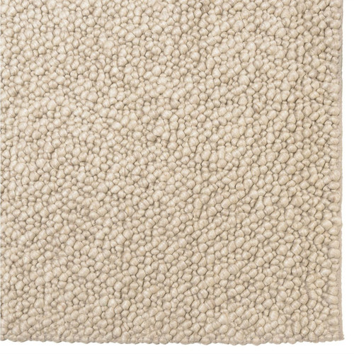 Tapis rectangulaire en laine bouclée couleur beige QUENTIN Macabane