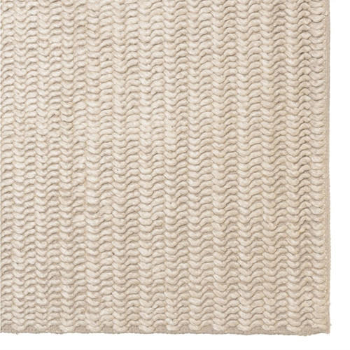Tapis rectangulaire en laine tissée couleur beige QUENTIN Macabane