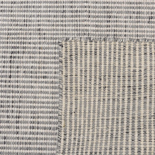 Tapis rectangulaire en laine tissée couleur blanc/gris chiné QUENTIN Macabane