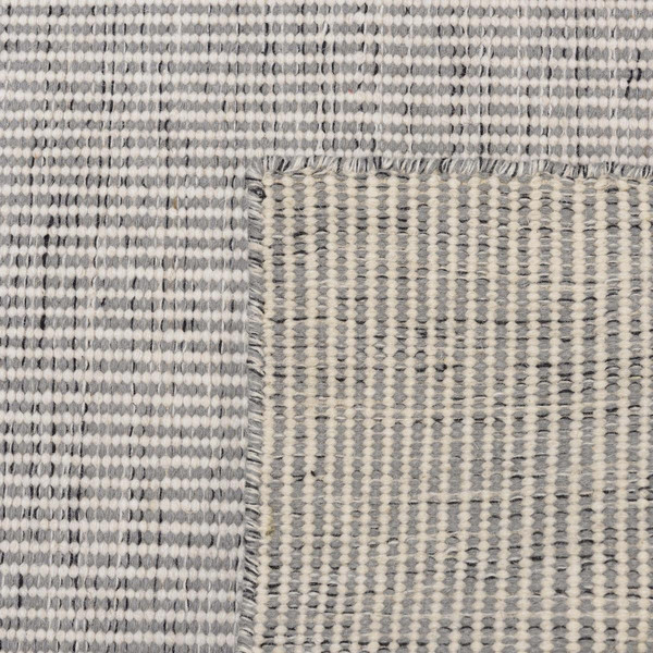 Tapis rectangulaire en laine tissée couleur blanc/gris chiné QUENTIN Macabane