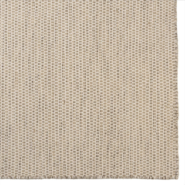 Tapis rectangulaire en laine tissée couleur blanc/marron chiné QUENTIN Macabane