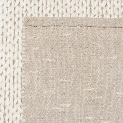 Tapis rectangulaire en laine tissée couleur écru QUENTIN Macabane