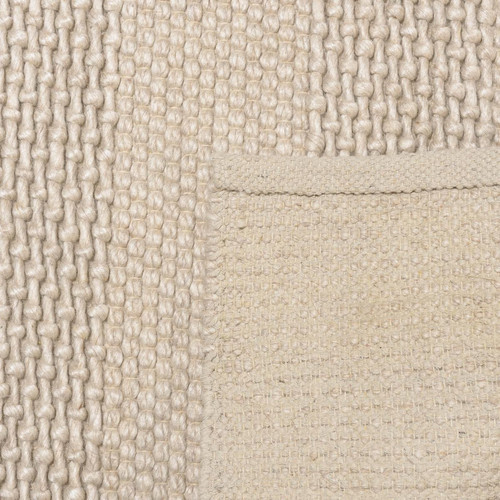 Tapis rectangulaire en laine tissée couleur lin QUENTIN Macabane