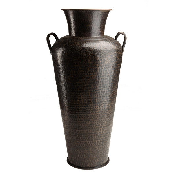 Vase alu avec anses couleur cuivre noir antique HONORE MACABANE
