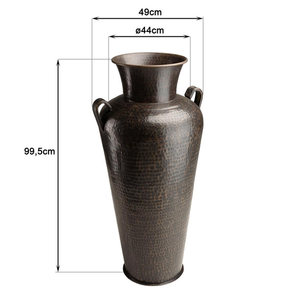 Vase alu avec anses couleur cuivre noir antique HONORE Vase