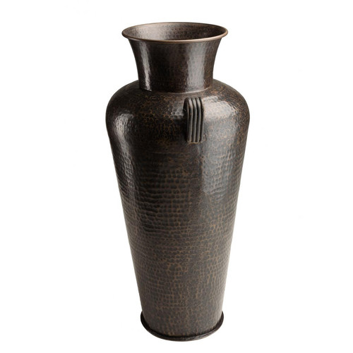 Vase alu avec anses couleur cuivre noir antique HONORE Marron MACABANE Meuble & Déco